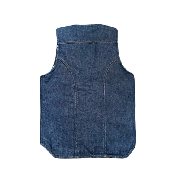 Vintage Wrangler Denim Vest Men Size S Blue Sherpa Lined No Fault VL200NV 70s80s - Picture 3 of 8